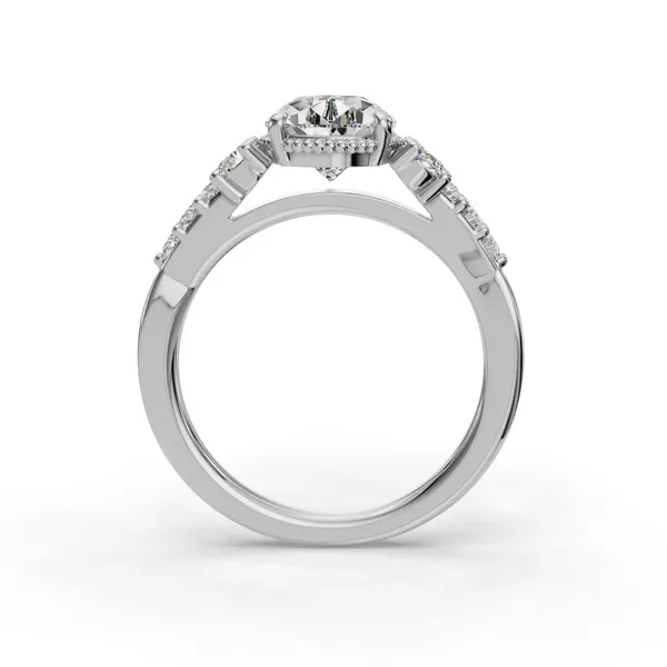 Platinum Pear Engagement Ring Setting Image 2 SVS Fine Jewelry Oceanside, NY