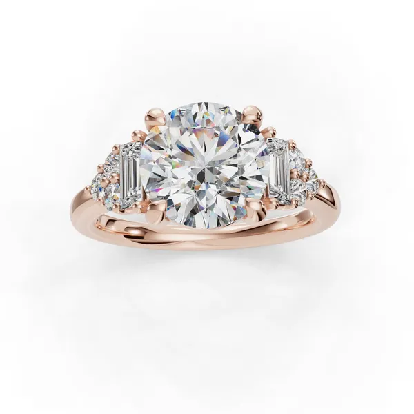 14K Rose Gold Round Engagement Ring Setting Image 4 SVS Fine Jewelry Oceanside, NY