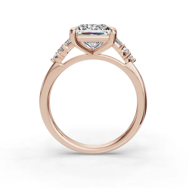 14K Rose Gold Princess Engagement Ring Setting Image 2 SVS Fine Jewelry Oceanside, NY