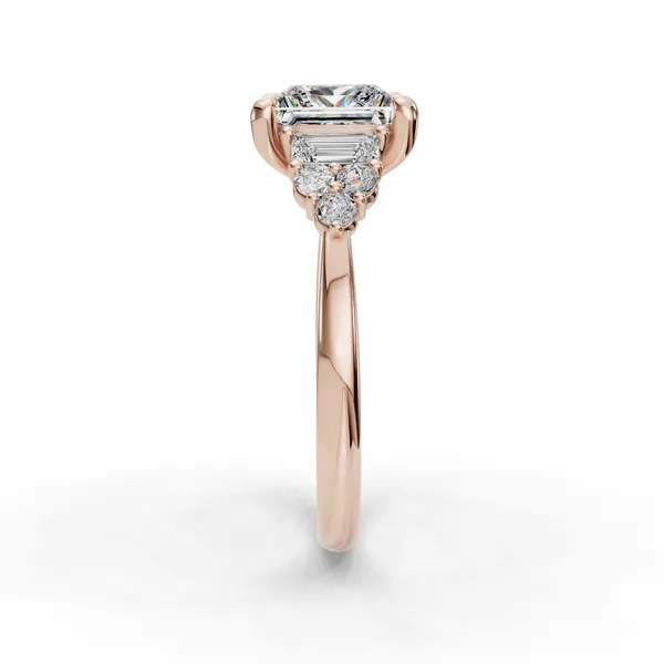 14K Rose Gold Princess Engagement Ring Setting Image 3 SVS Fine Jewelry Oceanside, NY