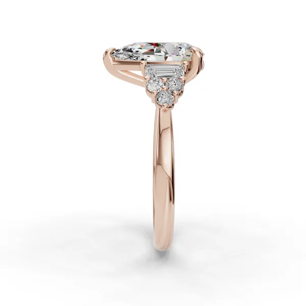 14K Rose Gold Pear Engagement Ring Setting Image 3 SVS Fine Jewelry Oceanside, NY