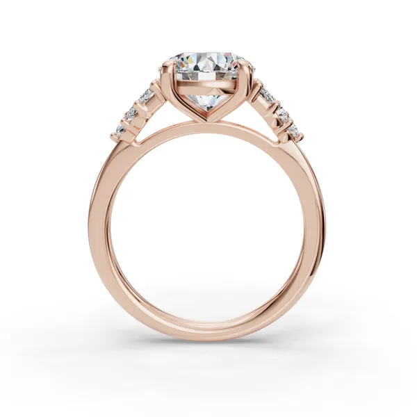 14K Rose Gold Round Engagement Ring Setting Image 2 SVS Fine Jewelry Oceanside, NY