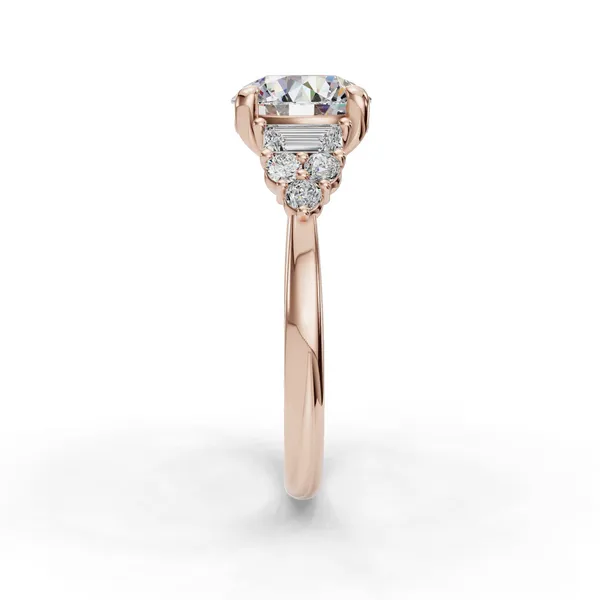 14K Rose Gold Round Engagement Ring Setting Image 3 SVS Fine Jewelry Oceanside, NY