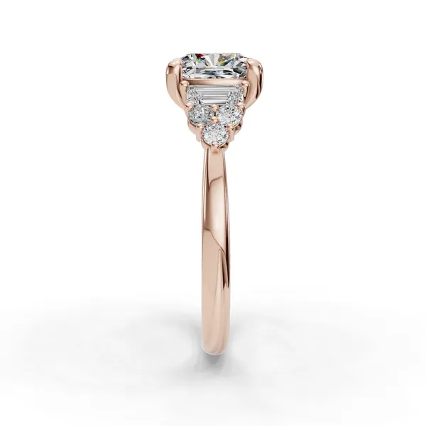 14K Rose Gold Cushion Engagement Ring Setting Image 3 SVS Fine Jewelry Oceanside, NY