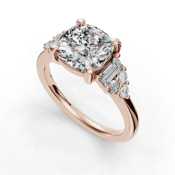 14K Rose Gold Cushion Engagement Ring Setting SVS Fine Jewelry Oceanside, NY