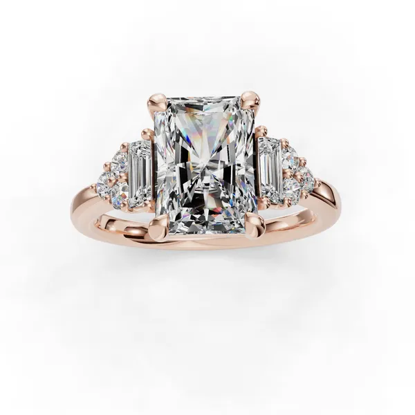 14K Rose Gold Radiant Engagement Ring Setting Image 4 SVS Fine Jewelry Oceanside, NY