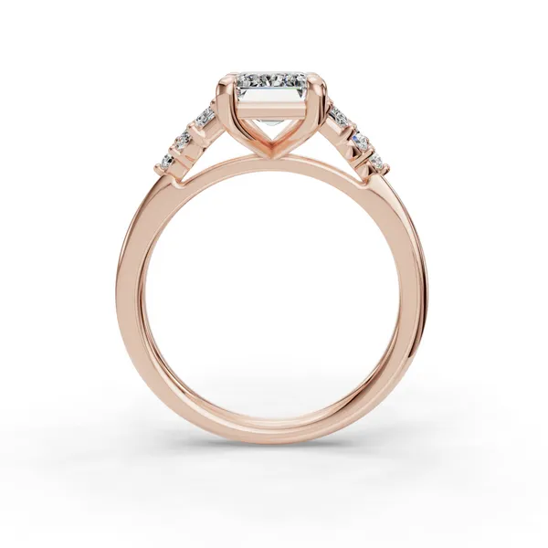 14K Rose Gold Emerald Engagement Ring Setting Image 2 SVS Fine Jewelry Oceanside, NY