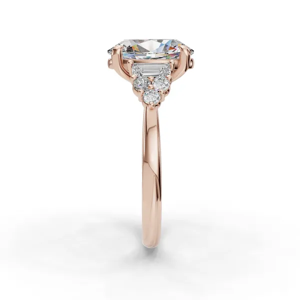 14K Rose Gold Oval Engagement Ring Setting Image 3 SVS Fine Jewelry Oceanside, NY