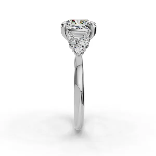 14K White Gold Cushion Engagement Ring Setting Image 3 SVS Fine Jewelry Oceanside, NY