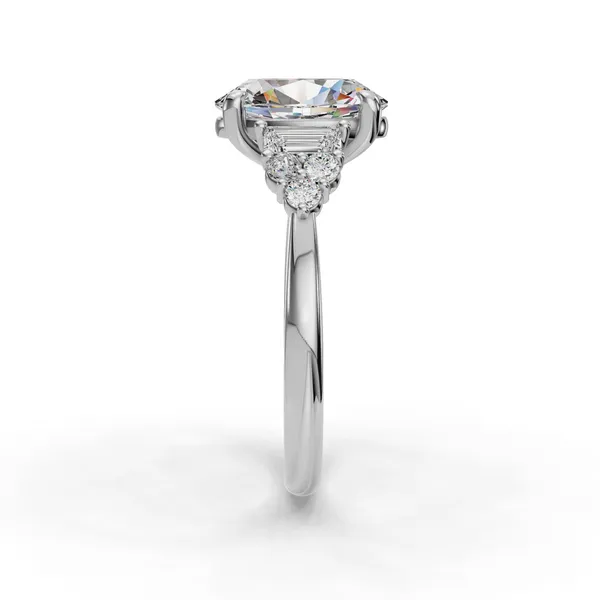 14K White Gold Oval Engagement Ring Setting Image 3 SVS Fine Jewelry Oceanside, NY