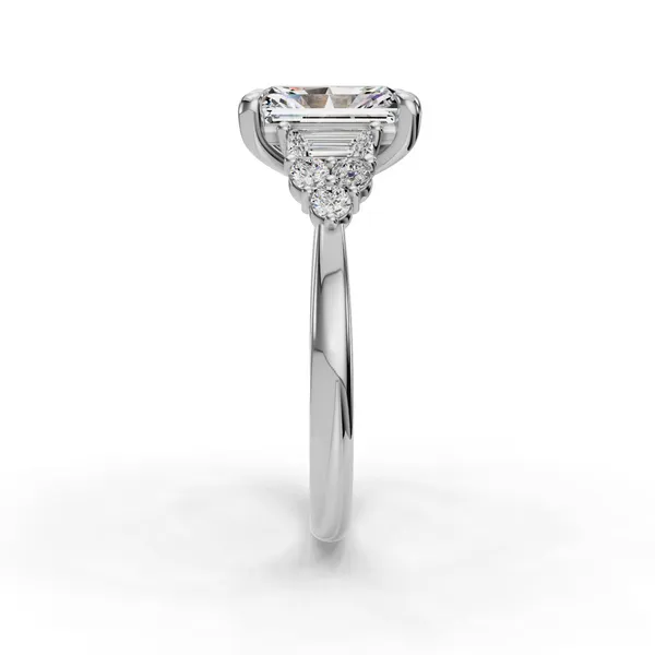 14K White Gold Radiant Engagement Ring Setting Image 3 SVS Fine Jewelry Oceanside, NY