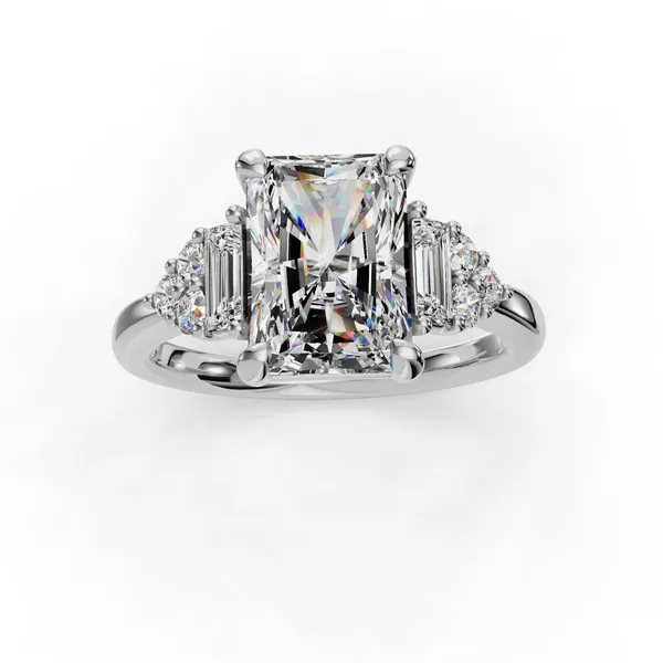 14K White Gold Radiant Engagement Ring Setting Image 4 SVS Fine Jewelry Oceanside, NY