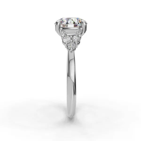 14K White Gold Round Engagement Ring Setting Image 3 SVS Fine Jewelry Oceanside, NY