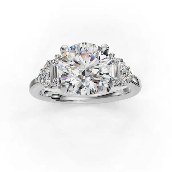 14K White Gold Round Engagement Ring Setting Image 4 SVS Fine Jewelry Oceanside, NY