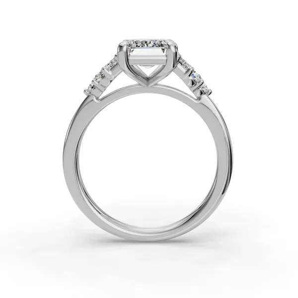 14K White Gold Emerald Engagement Ring Setting Image 2 SVS Fine Jewelry Oceanside, NY