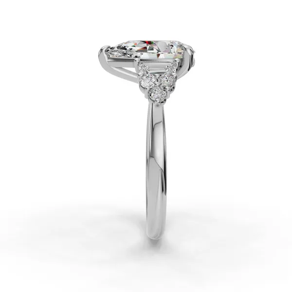 14K White Gold Pear Engagement Ring Setting Image 3 SVS Fine Jewelry Oceanside, NY