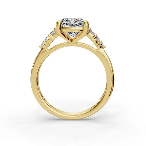 14K Yellow Gold Cushion Engagement Ring Setting Image 2 SVS Fine Jewelry Oceanside, NY