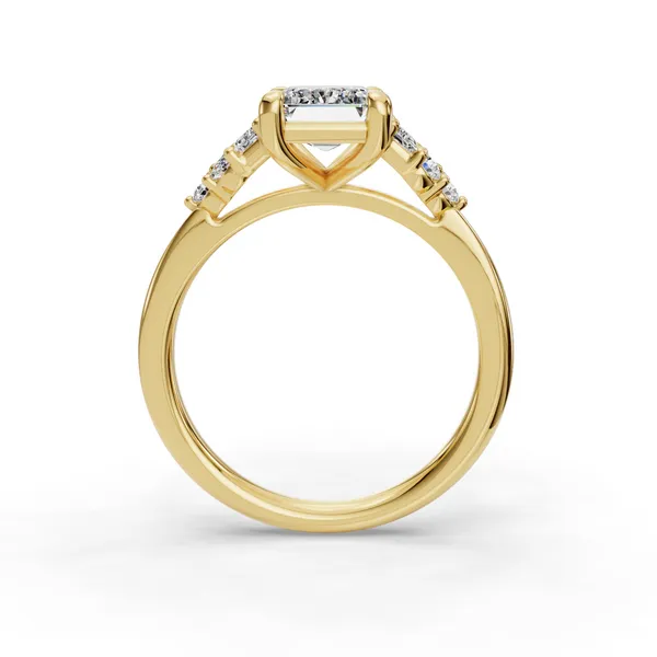 14K Yellow Gold Emerald Engagement Ring Setting Image 2 SVS Fine Jewelry Oceanside, NY