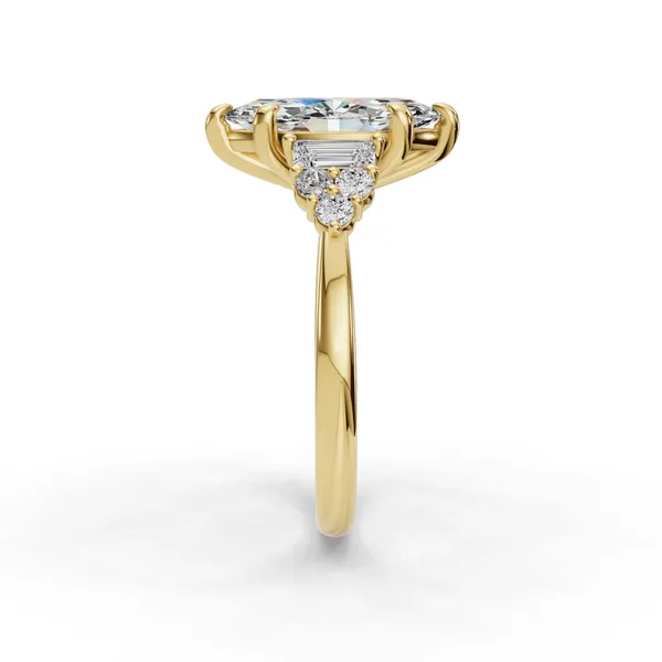 14K Yellow Gold Marquise Engagement Ring Setting Image 3 SVS Fine Jewelry Oceanside, NY
