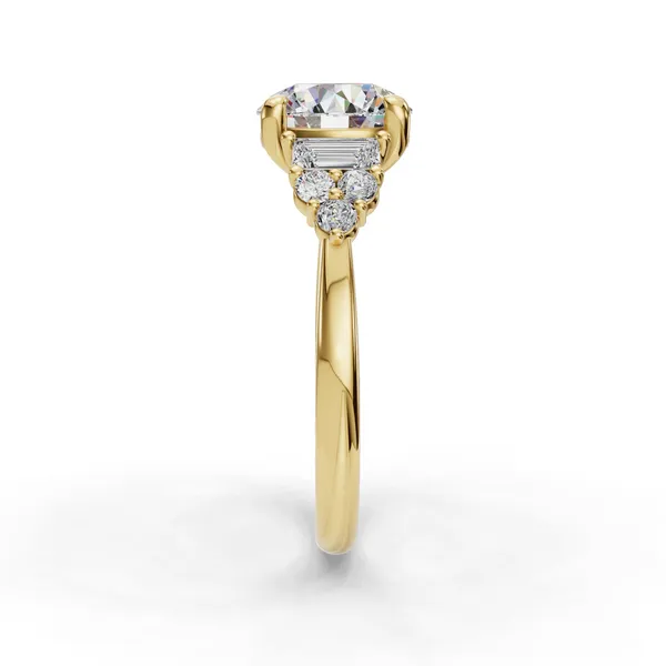 14K Yellow Gold Round Engagement Ring Setting Image 3 SVS Fine Jewelry Oceanside, NY