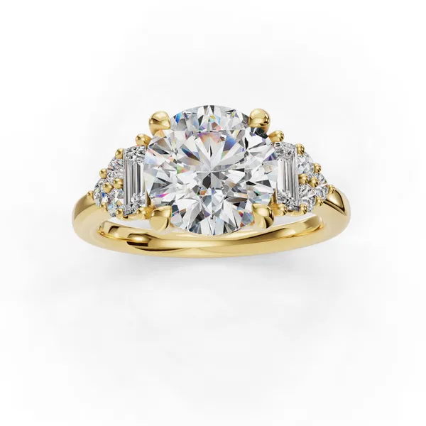 14K Yellow Gold Round Engagement Ring Setting Image 4 SVS Fine Jewelry Oceanside, NY