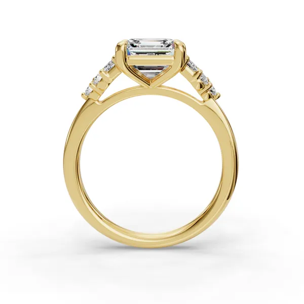 14K Yellow Gold Asscher Engagement Ring Setting Image 2 SVS Fine Jewelry Oceanside, NY