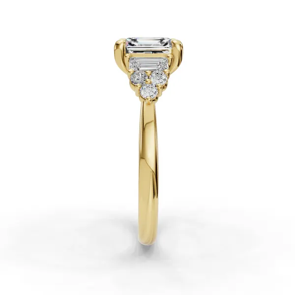 14K Yellow Gold Asscher Engagement Ring Setting Image 3 SVS Fine Jewelry Oceanside, NY