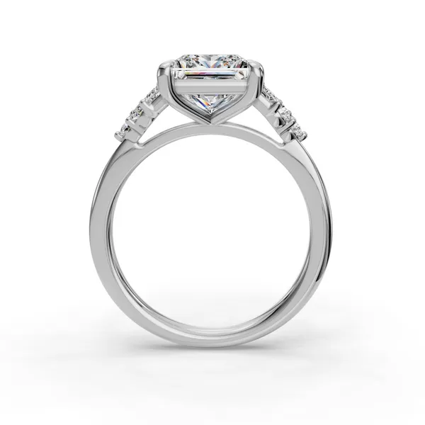 Platinum Princess Engagement Ring Setting Image 2 SVS Fine Jewelry Oceanside, NY