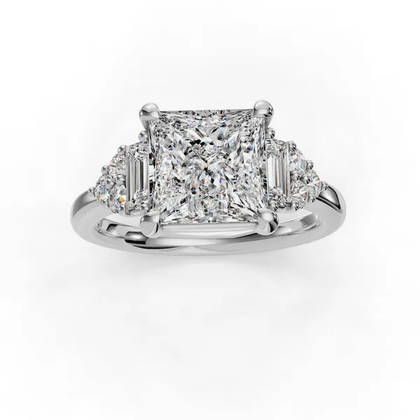 Platinum Princess Engagement Ring Setting Image 4 SVS Fine Jewelry Oceanside, NY