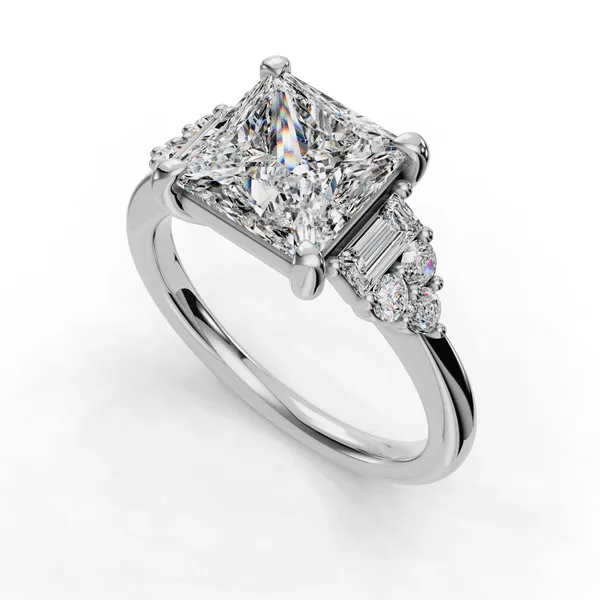 Platinum Princess Engagement Ring Setting SVS Fine Jewelry Oceanside, NY