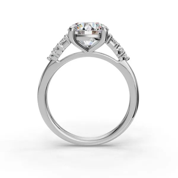 Platinum Round Engagement Ring Setting Image 2 SVS Fine Jewelry Oceanside, NY