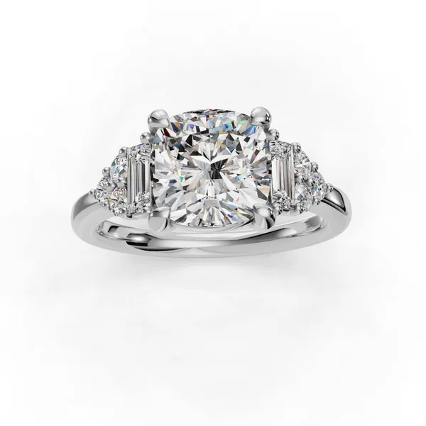 Platinum Cushion Engagement Ring Setting Image 4 SVS Fine Jewelry Oceanside, NY