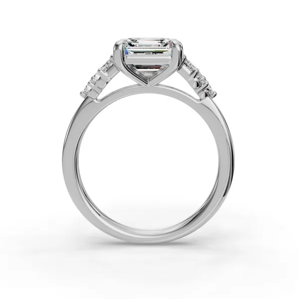 Platinum Asscher Engagement Ring Setting Image 2 SVS Fine Jewelry Oceanside, NY
