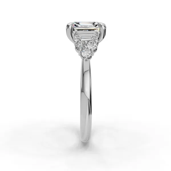 Platinum Asscher Engagement Ring Setting Image 3 SVS Fine Jewelry Oceanside, NY
