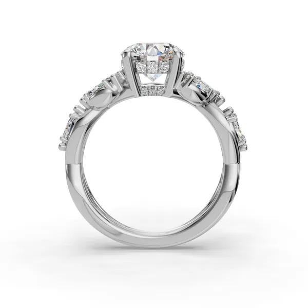 Platinum Round Engagement Ring Setting Image 2 SVS Fine Jewelry Oceanside, NY