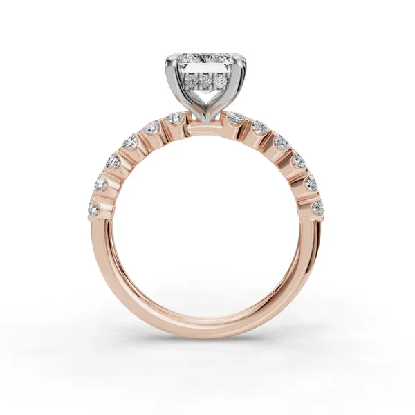 14K Rose Gold Emerald Engagement Ring Setting Image 2 SVS Fine Jewelry Oceanside, NY