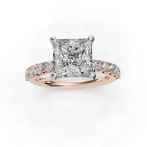14K Rose Gold Princess Engagement Ring Setting Image 4 SVS Fine Jewelry Oceanside, NY