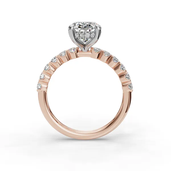 14K Rose Gold Oval Engagement Ring Setting Image 2 SVS Fine Jewelry Oceanside, NY