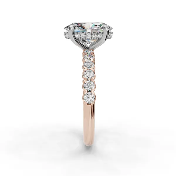 14K Rose Gold Oval Engagement Ring Setting Image 3 SVS Fine Jewelry Oceanside, NY