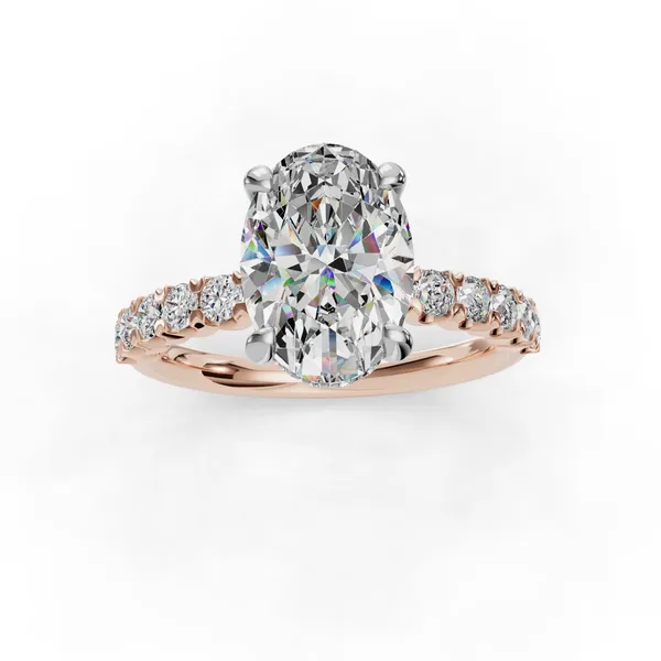 14K Rose Gold Oval Engagement Ring Setting Image 4 SVS Fine Jewelry Oceanside, NY