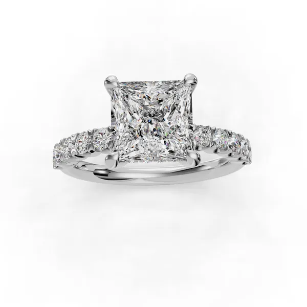 14K White Gold Princess Engagement Ring Setting Image 4 SVS Fine Jewelry Oceanside, NY