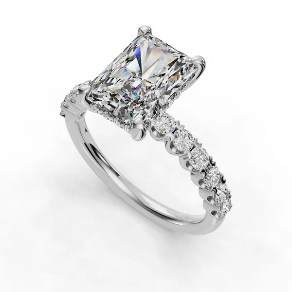 14K White Gold Radiant Engagement Ring Setting SVS Fine Jewelry Oceanside, NY