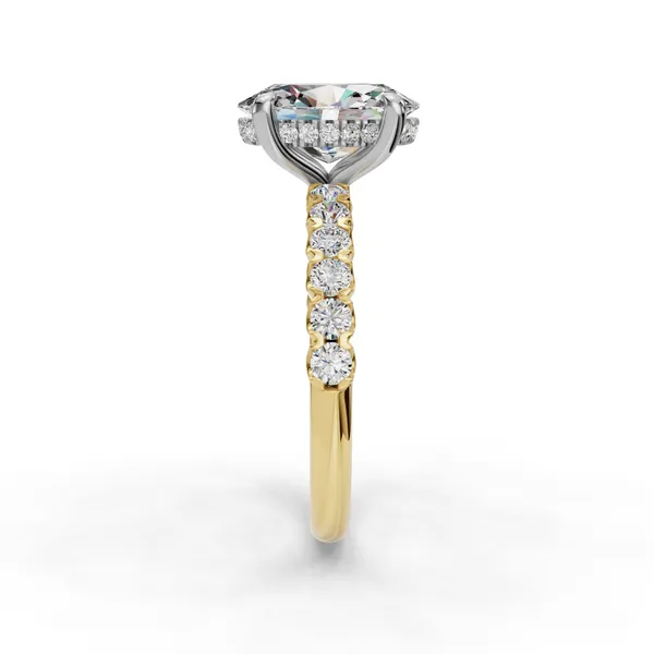 14K Yellow Gold Oval Engagement Ring Setting Image 3 SVS Fine Jewelry Oceanside, NY