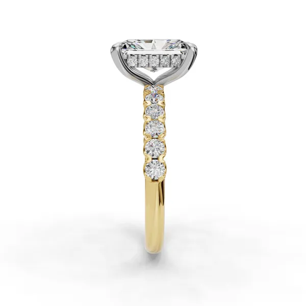14K Yellow Gold Radiant Engagement Ring Setting Image 3 SVS Fine Jewelry Oceanside, NY