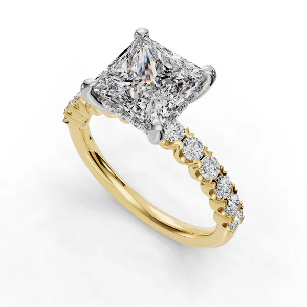 14K Yellow Gold Princess Engagement Ring Setting SVS Fine Jewelry Oceanside, NY