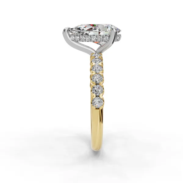 14K Yellow Gold Pear Engagement Ring Setting Image 3 SVS Fine Jewelry Oceanside, NY