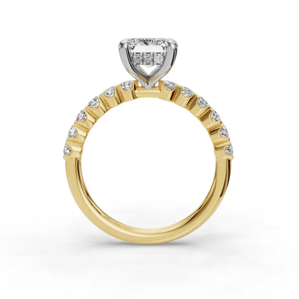 14K Yellow Gold Emerald Engagement Ring Setting Image 2 SVS Fine Jewelry Oceanside, NY