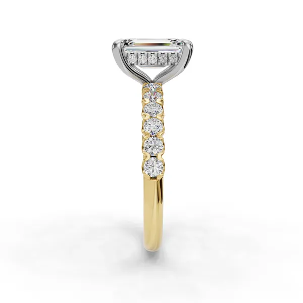 14K Yellow Gold Emerald Engagement Ring Setting Image 3 SVS Fine Jewelry Oceanside, NY