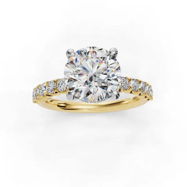 14K Yellow Gold Round Engagement Ring Setting Image 4 SVS Fine Jewelry Oceanside, NY