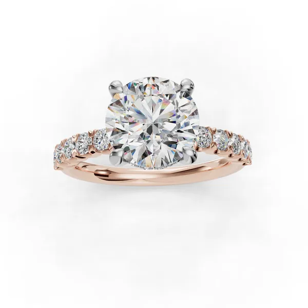 18K Rose Gold Round Engagement Ring Setting Image 4 SVS Fine Jewelry Oceanside, NY